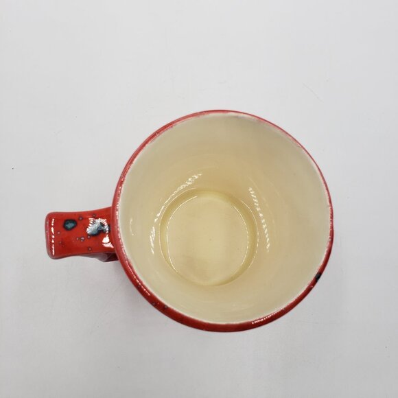 Vintage 70s Drip Glazed Mug Red - Picture 5 of 8